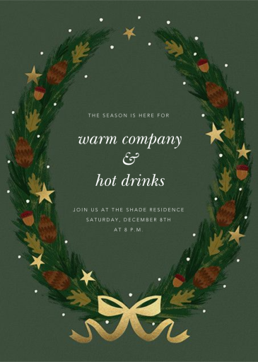 Starry Wreath - Winter Party Invitation by Paperless Post