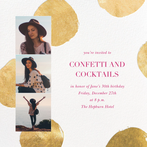 Photo Strip Dots - Birthday Invitation by Sugar Paper