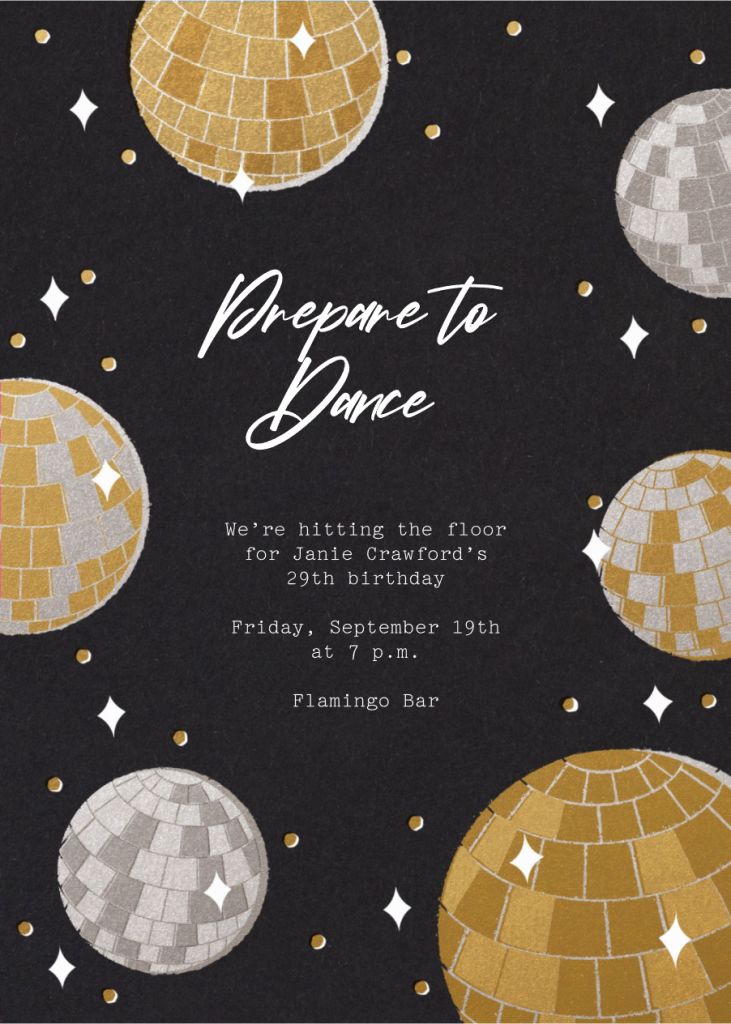 Disco Party Invitation