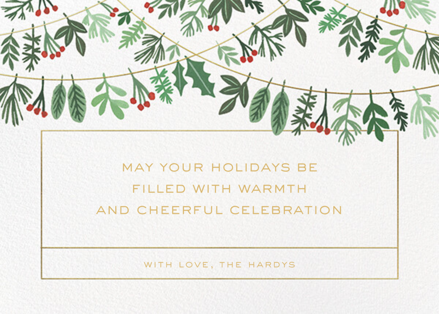 Holiday Hanging Holiday Card Send online instantly Track opens