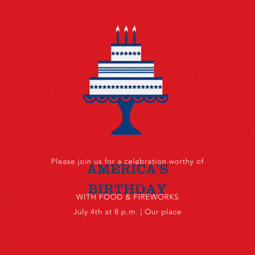 Cake and Candles (Invitation) - 4th of July - Invitation by Jonathan Adler