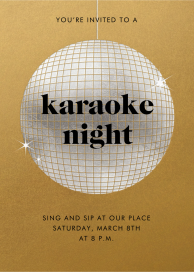Sparkly Disco Ball - Karaoke and Music Invitation by Paperless Post