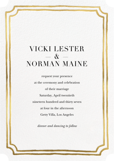 Double Border Indented Corners - Wedding Invitation by Sugar Paper