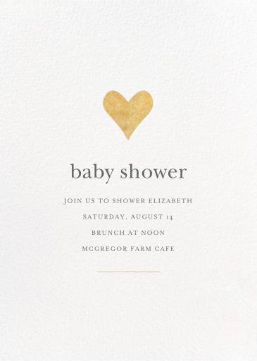 Foil Heart - Baby Shower Invitation by Sugar Paper
