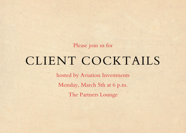 Red Letter Party (Invitation) - Cocktail Party Invitation by John Derian - Back