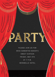 Curtain Call - Sweet 16 Invitation by Paperless Post