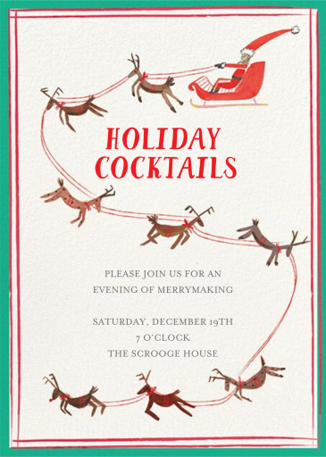 S is for Santa - Holiday Party Invitation by Mr. Boddington's Studio