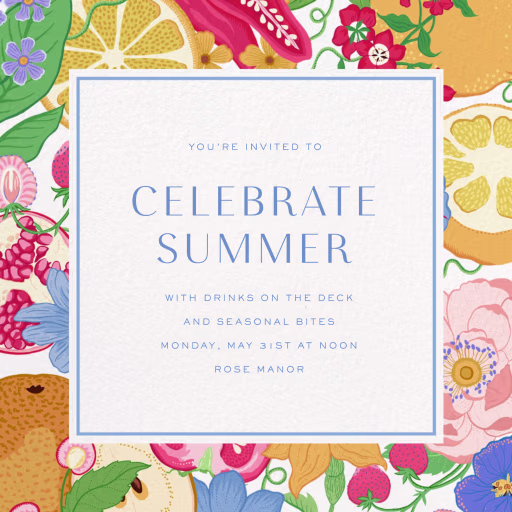 Fruit and Friends - Summer Party Invitation by Liberty