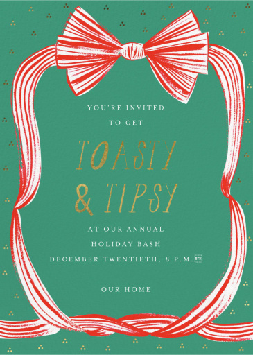 Red Ribbon - Holiday Party Invitation by Mr. Boddington's Studio