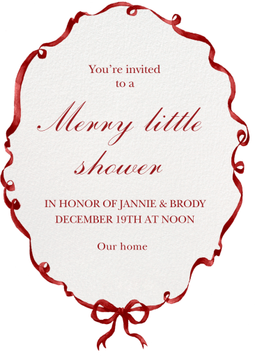 Red Ribbon Frame Invitation