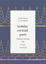 Deco Trees (Tall) - Corporate Holiday Party Invitation by kate spade new york