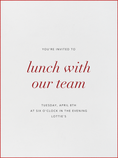 Ivory Stained Edge - Breakfast/Lunch Invitation by Paperless Post