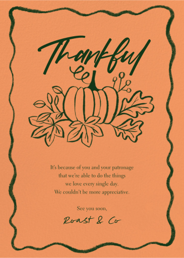 Thankful Pumpkin - Greeting Card by Paperless Post