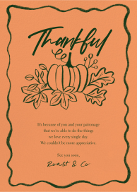 Thankful Pumpkin - Greeting Card by Paperless Post