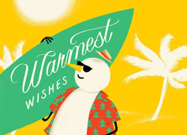 Surfing Snowman - Christmas Card by Paperless Post