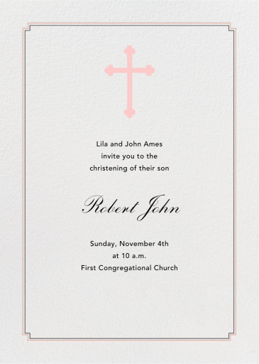 Indented Corners Tall - Baptism & Christening Invitation by Paperless Post