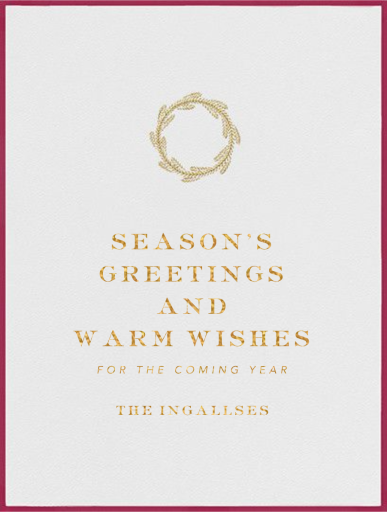 Classic Wreath with Motif - Christmas Card by Paperless Post