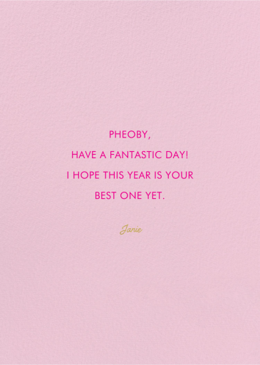 Strawberry Wine - Birthday Card by Carolyn Suzuki Studio - Back