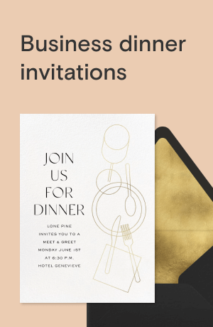 Business dinner invitations