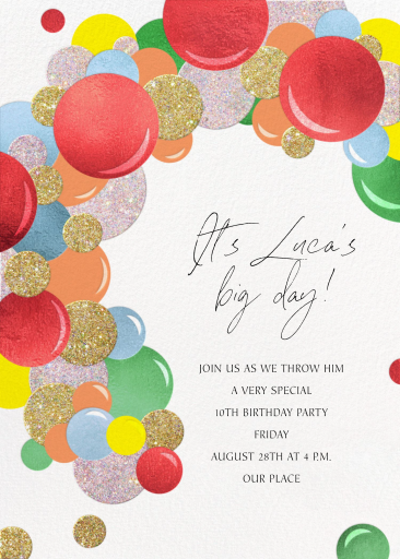 Metallic Balloon Arch - Birthday Invitation by Paperless Post