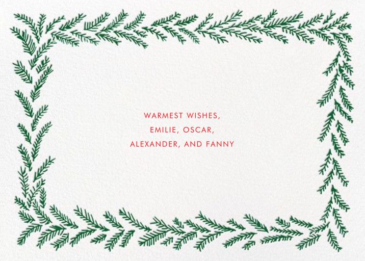 Merry Christmas Wreath Tall - Holiday Card by Linda and Harriett - Back