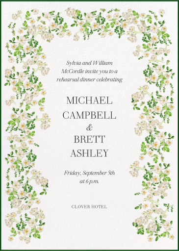 Floral Arch - Rehearsal Dinner Invitation by  Monique Lhuillier