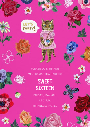Le Chat (Tall) - Birthday Invitation by Nathalie Lété