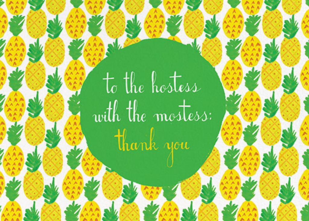 Pineapple for My Hostess Thank You Card Send online instantly