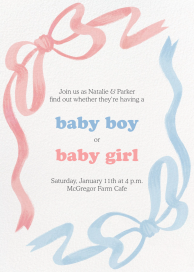 Soft Ribbons - Gender Reveal Invitation by Paperless Post