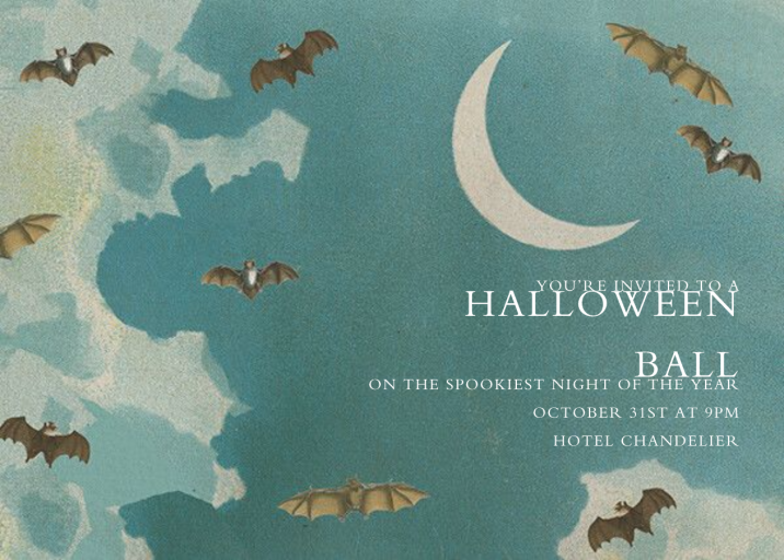 Bats Abound - Halloween Invitation by John Derian