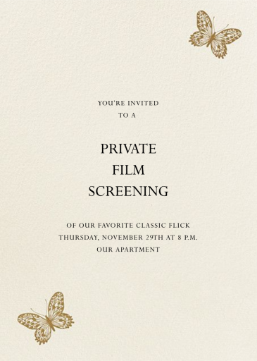 Butterfly Gold - Get-Together Invitation by Bernard Maisner