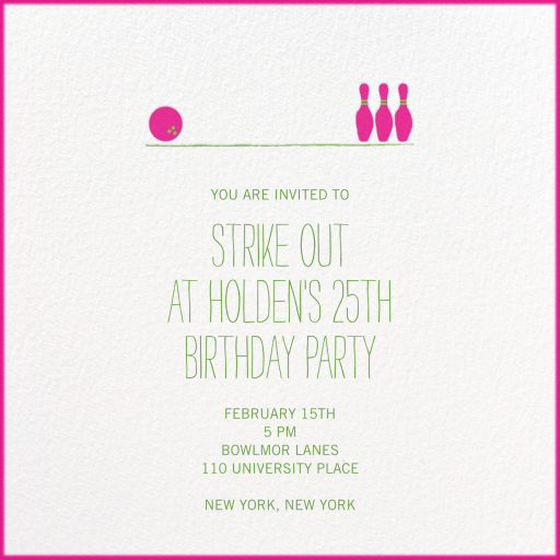 Hit the Lanes - Birthday Invitation by Mr. Boddington's Studio