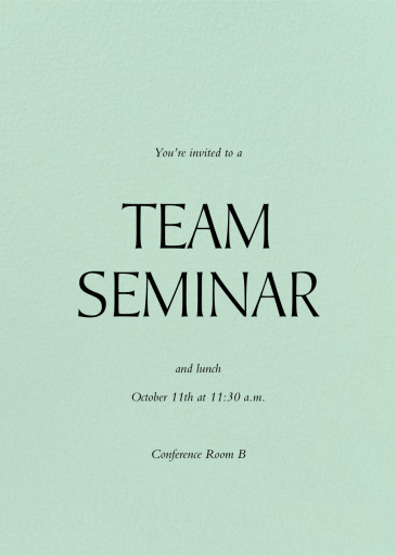 Mint - Seminar Invitation by Paperless Post