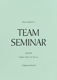 Mint - Seminar Invitation by Paperless Post