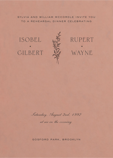 Keen (Tall) - Rehearsal Dinner Invitation by Paperless Post