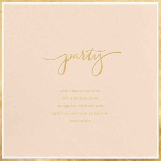 Fine Band Party - Bachelorette Party Invitation by Sugar Paper