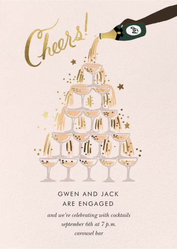 Champagne Tower - Engagement Party Invitation by Rifle Paper Co.