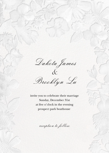 Enchanted Garden Embossed - Wedding Invitation by Oscar de la Renta