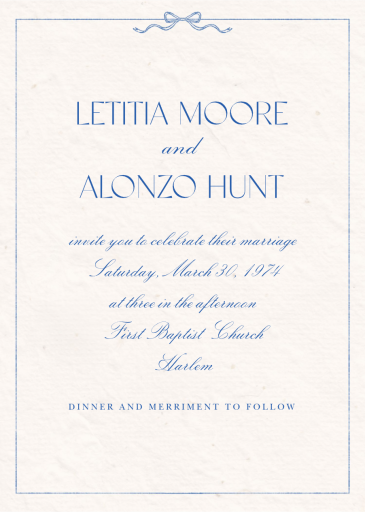 Bow Border - Wedding Invitation by Paperless Post