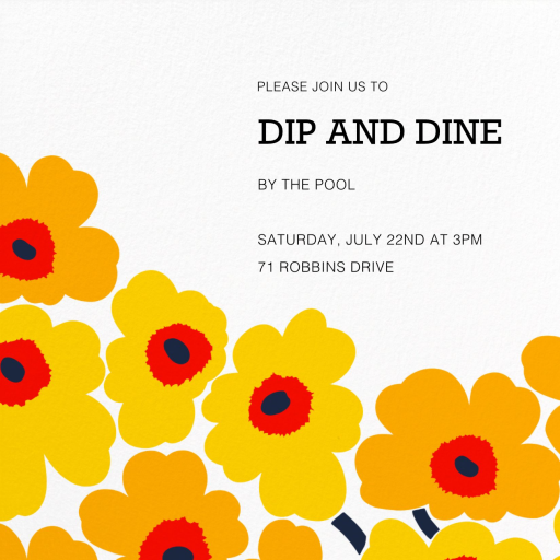 Unikko (Square) - BBQ Invitation by Marimekko