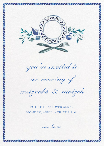 Plat Du Jour - Passover Invitation by Happy Menocal