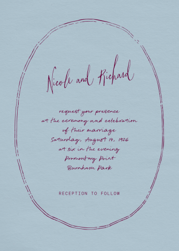 Oval Frame & Script Font Invitation