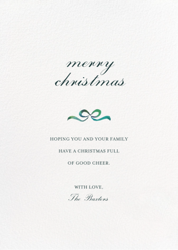 Holiday Ribbon Photo - Holiday Card by Happy Menocal - Back