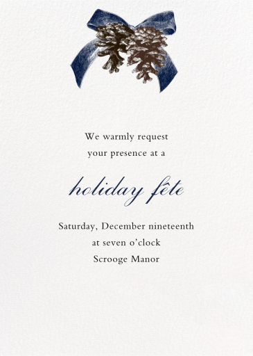 Pine Cone Bow - Holiday Party Invitation by Paperless Post
