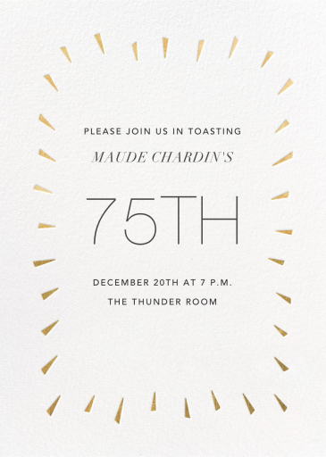 Éclat - 75th Birthday Invitation by Paperless Post
