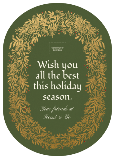 Golden Wreath - Business Holiday Card by Paperless Post