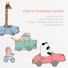 Automotive Animals - Birthday Invitation by Paperless Post