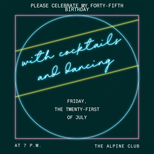 Neon Frames - Birthday Invitation by Paperless Post