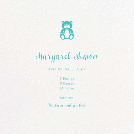 Ivory Plain - Birth Announcement by Paperless Post
