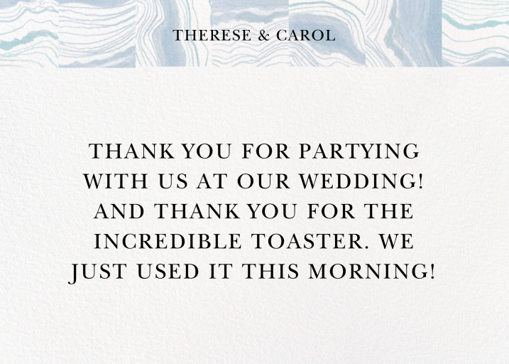 Blue Abstract Marble Thank You Card